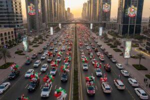 Car Parade During UAE National Day