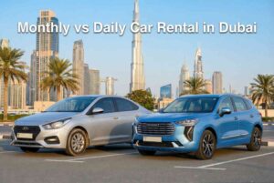 Monthly vs daily car rental Dubai